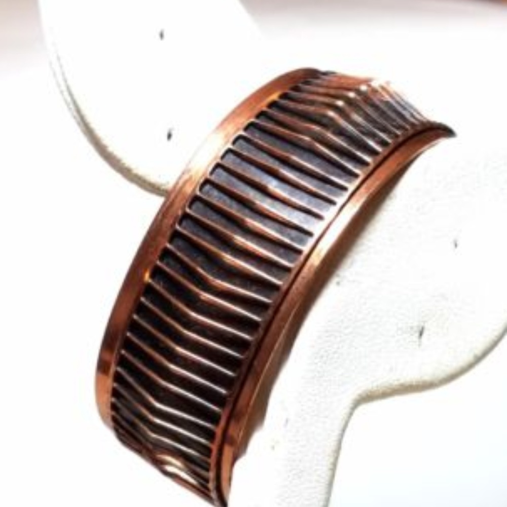 Renoir Copper Vintage Cuff Bracelet Shadows Black